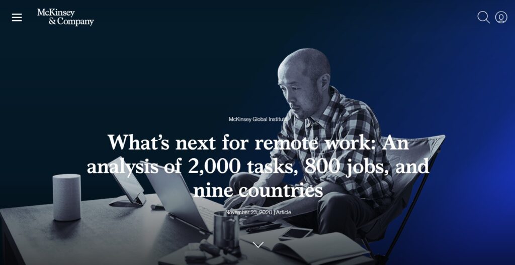 McKinsey Global Institute: What’s next for remote work